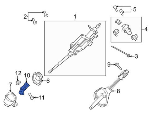 8L8Z-3B676-E Steering Universal Joint Ford Escape Lower Connector Mercury Mariner  8L8Z-3B676-C